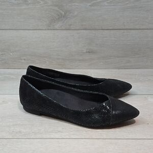 Vionic Women Caballo Elegant Black The Pointed Toe Flats Shoes Sz 8.5